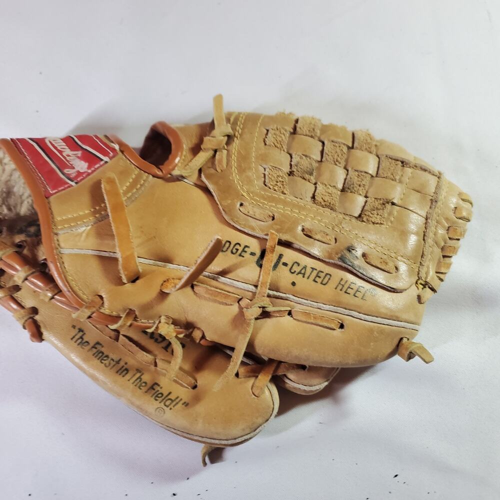 Rawlings Vintage Tan Leather Basket Web Baseball Glove RHT OR916 Nolan Ryan 10"